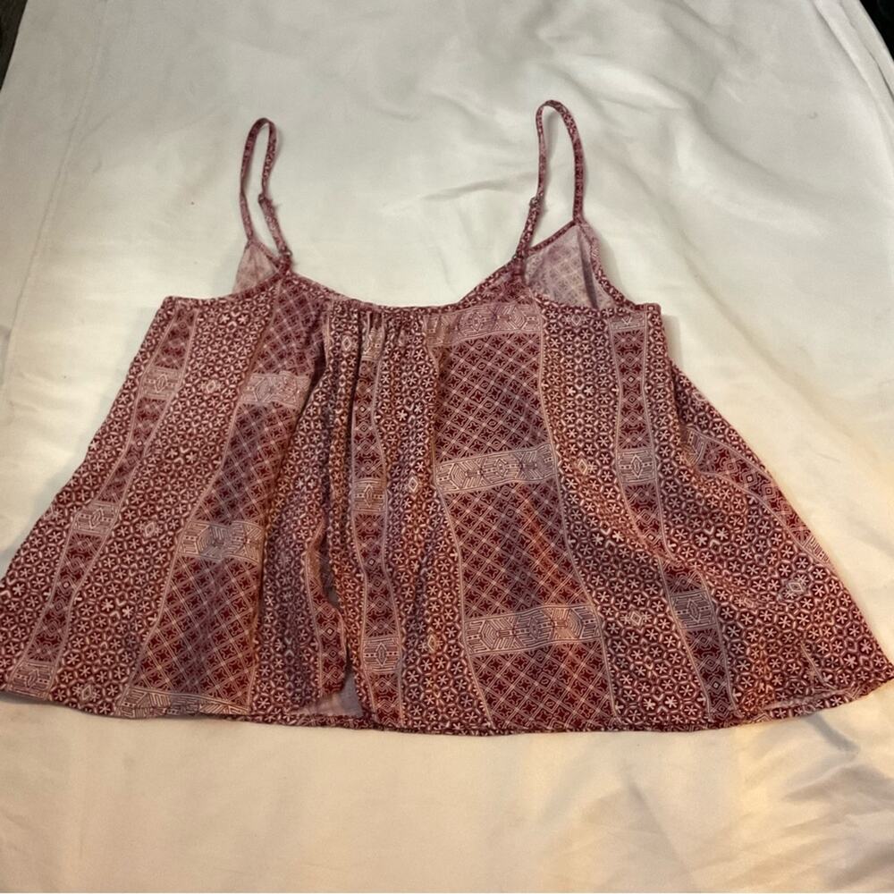 Abercrombie & Fitch Swing Top with Split Back Crop Top M Boho Festival Prints - Picture 4 of 9